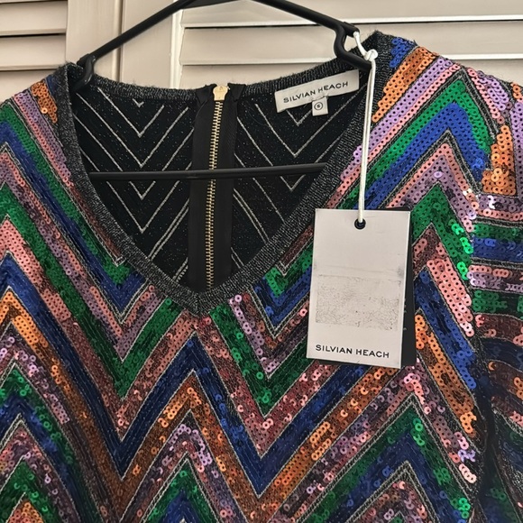 Silvian Heach Designer Italian Luxury NWT Size Small Sequins Gala Party Dress - Picture 2 of 7